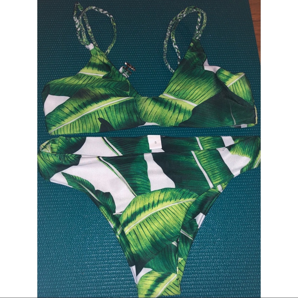 Tropical leaf swimsuit